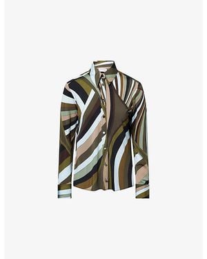 PUCCI Iride Printed Satin Shirt - Black