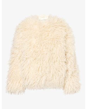 Pretty Lavish Irie Faux-Shearling Coat - Natural