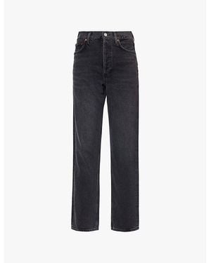 Agolde 90's Pinch Waist High-Rise Straight-Leg Denim Jeans - Blue