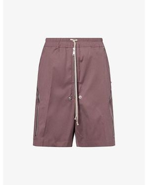 Rick Owens Bauhaus Zip Cotton Shorts - Purple