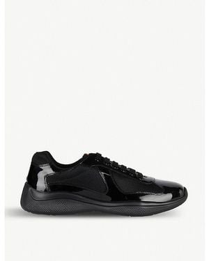 Prada America's Cup Leather And Mesh Trainers - Black