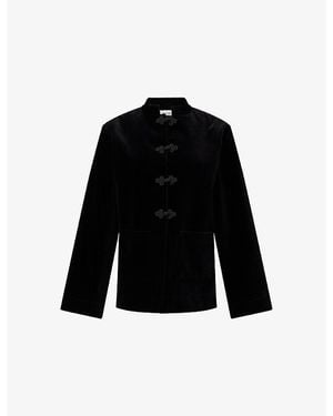 RÓHE Frames Pankou Knotted Cotton Velvet Jacket - Black