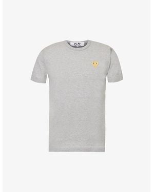 COMME DES GARÇONS PLAY Logo-Embroidery Cotton-Jersey T-Shirt - Black