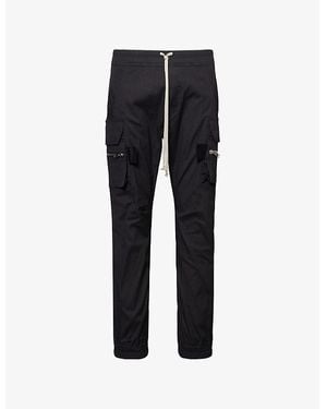 Rick Owens Mastodon Patch-Pocket Cotton Cargo Trousers - Blue