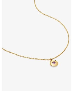 Monica Vinader February Birthstone 18Ct-Plated Vermeil Sterling- And Amethyst Pendant Necklace - Natural