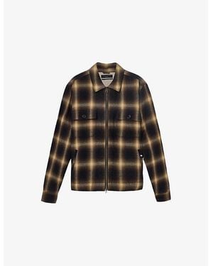 AllSaints Mathers Checked Borg-Lined Cotton Jacket - Black