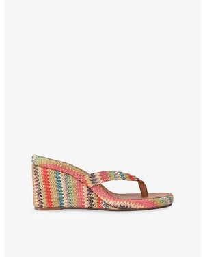 Steve Madden Playing Wedge Woven Sandals - Pink