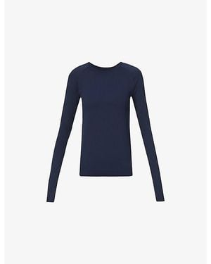 Sweaty Betty Athlete Seamless Long-Sleeve Workout Top - Blue