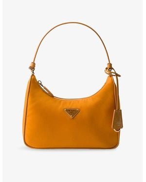 Prada Re-Edition 2005 Mini-Nylon And Leather Shoulder Bag - Orange