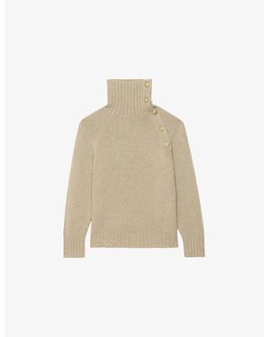 Zadig & Voltaire Mora Funnel-Neck Cashmere Jumper - Natural