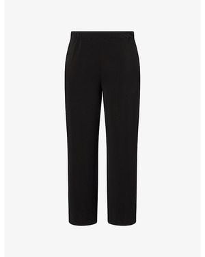 Issey Miyake Drape Straight-Leg Jersey Trousers - Black