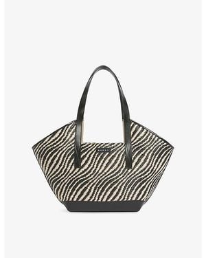 Marni Waves Small Woven Tote Bag - Grey