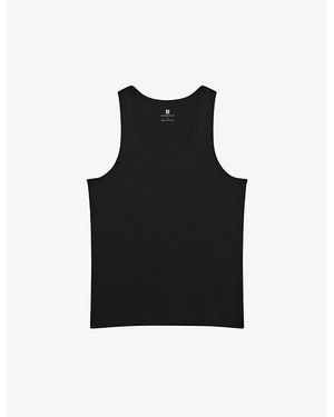 Reiss Vinnie Crewneck Stretch-Cotton Vest - Black