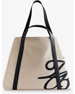 Ted Baker Jijjy Logo-embossed Monogram Cotton Tote - White