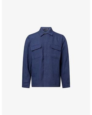 Sunspel Regular-Fit Pointed-Collar Linen Overshirt - Blue