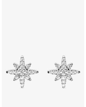 Apm Monaco Météorites Rhodium Plated Alloy And Cubic Zirconia Mini Stud Earrings - White