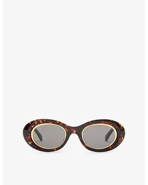 Loewe G821Mn0X02 Oval Mini Anagram Oval-Frame Acetate Sunglasses - Multicolour