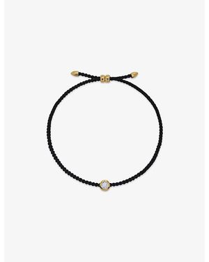 Monica Vinader Round Solitaire 18Ct Vermeil And 0.06Ct Lab Grown Diamond Cord Bracelet - White