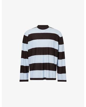 Bottega Veneta Striped Crewneck Cashmere Jumper - Black