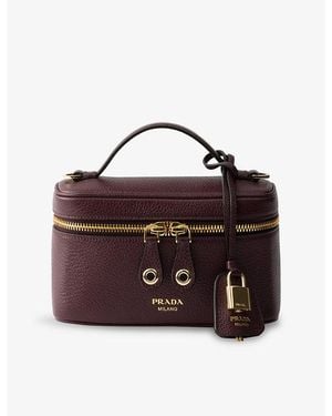 Prada Mini Leather Vanity Bag - Purple