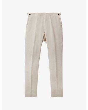 Reiss Kin Pressed-Crease Slim-Fit Linen Trousers - Natural