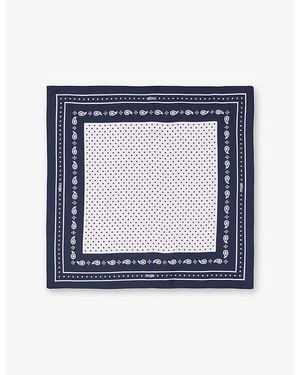 Maje Bandana-Print Silk-Twill Scarf - Blue