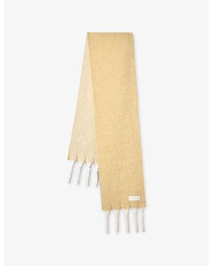 Mulberry Contrast Tassel Alpaca Scarf - Natural