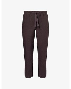 Orlebar Brown Alex Tapered-Leg Linen Trousers - Purple
