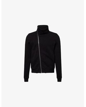 Rick Owens Bauhaus Long-Sleeve Cotton-Jersey Zipped Sweatshirt - Black