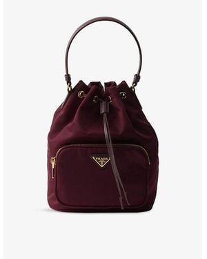 Prada Duet Re-Nylon Bucket Bag - Red