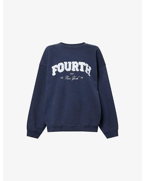4th & Reckless Capucine Relaxed Cotton-Jersey Sweatshirt - Blue
