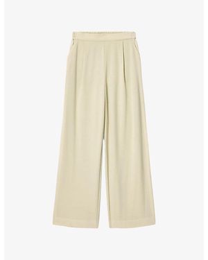 AllSaints Aleida Wide-Leg Mid-Rise Woven Trousers - Natural
