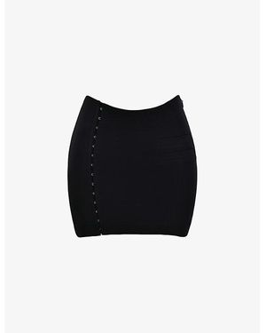 Mistress Rocks Curved-Waist Stretch-Crepe Jersey Mini Skirt - Black