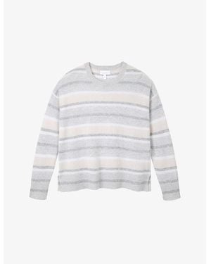 The White Company The Company Multi-Stripe Crew-Neck Cashmere Jumper - White