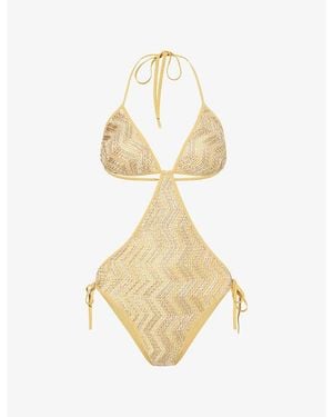 Missoni Zigzag Cut-Out Swimsuit - Metallic