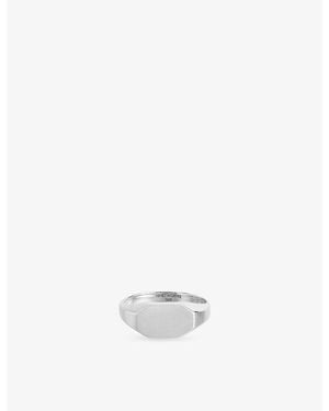 NINE TO FIVE Tariq Sterling- Signet Ring - White
