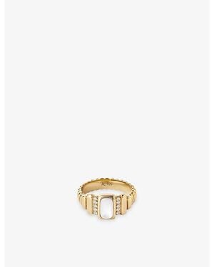 Astley Clarke Aurora Ridge 18Ct- Plated Sterling- And Mother Of Pearl Ring - Metallic