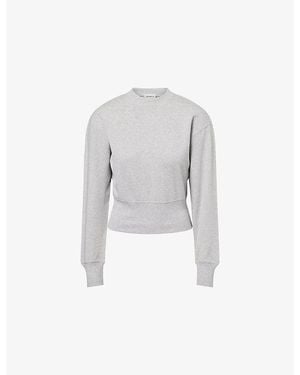 ADANOLA Cinch Hem Cotton-Modal Jersey Sweatshirt - Grey