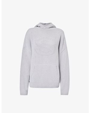 Sisters & Seekers Seekers Brand-Embroidered Knitted Hoody - Grey