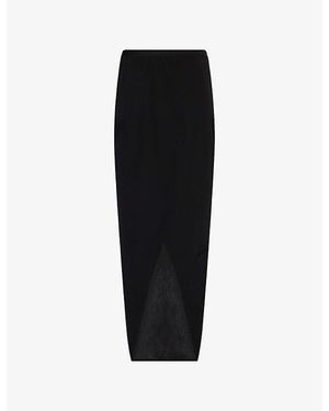 Rick Owens Pillar Wrap Wool Maxi Skirt - Black