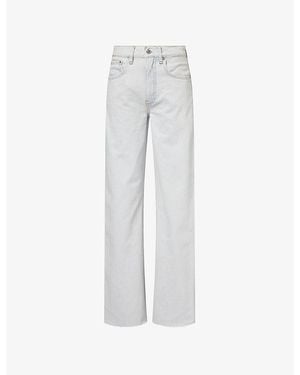Anine Bing Lewis Wide-Leg High-Rise Denim Jeans - Grey
