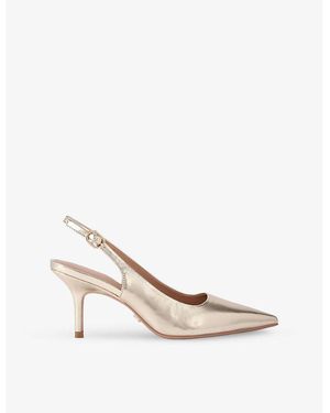 Carvela Kurt Geiger Spirit Metallic Faux-Leather Slingback Courts - White