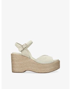 Pedro Garcia Doina Wedge Leather Espadrille Heeled Sandals - Natural