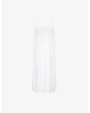Skin Celeste Shoulder-Straps Cotton-Jersey Nightdress - White