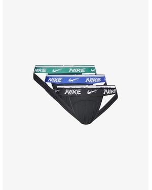 Nike Everyday Pack Of Three Stretch-Cotton Jockstraps - Blue