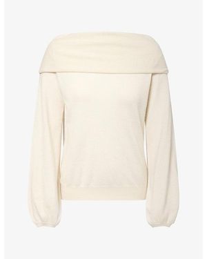 Frenckenberger Gypsy Off-Shoulder Cashmere Top - Natural