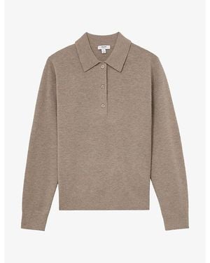 Reiss Brooke Polo-Collar Wool Sweater - Gray