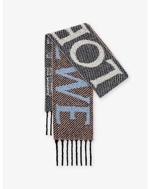 Loewe Branded Alpaca And Wool-Blend Scarf - Multicolor