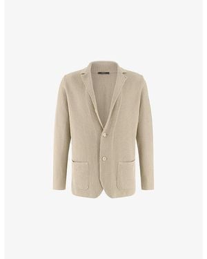 BOGGI Regular-Fit Single-Breasted Cotton Blazer - Natural