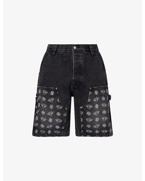 BBCICECREAM Diamond Dollar Regular-Fit Denim Shorts - Black